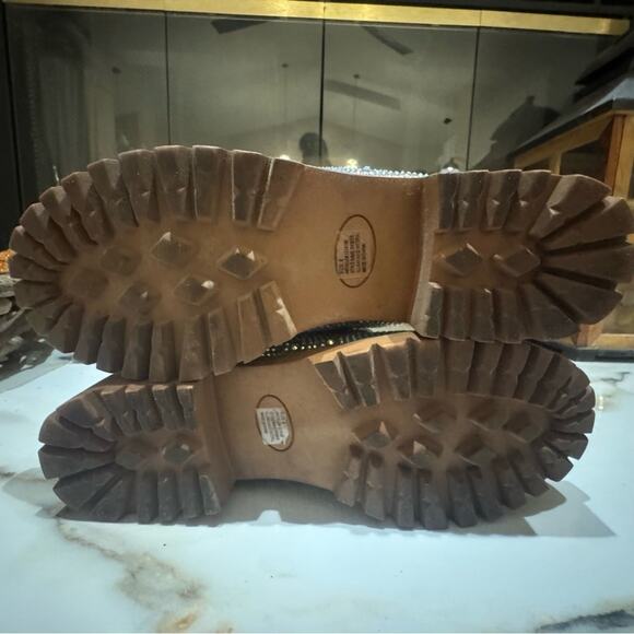 bks Women’s Crystal Rhinestone Embellished Lace Up Ankle Boots Size 8 - Picture 7 of 9